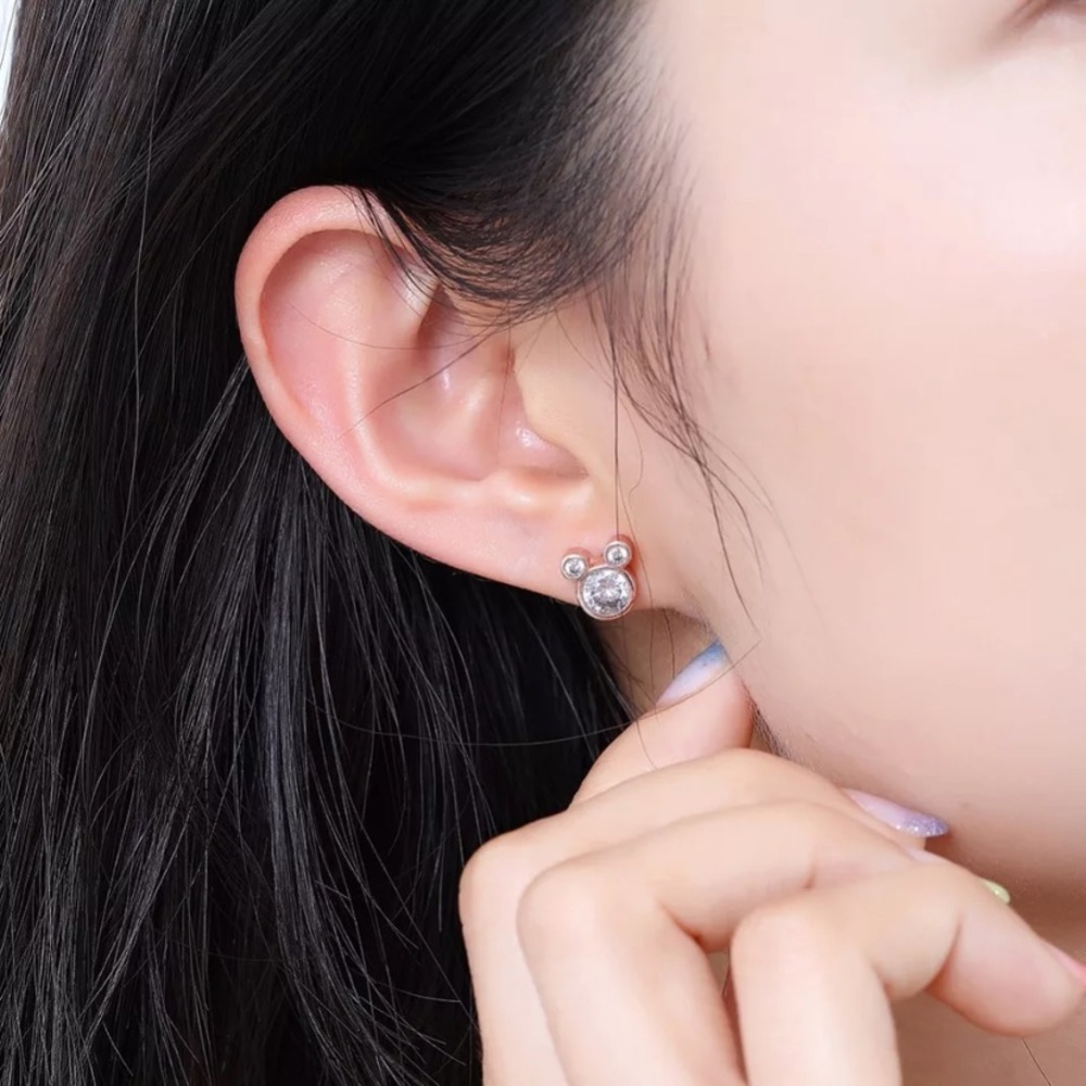 Mickey CZ earrings - Picture 3 of 3